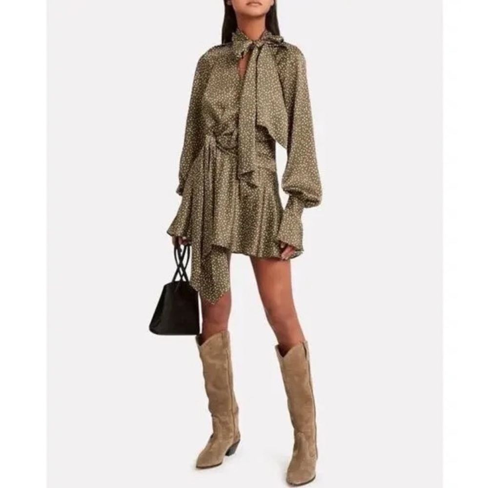 Acler Doheny Polka Dot Dress in Green US 6